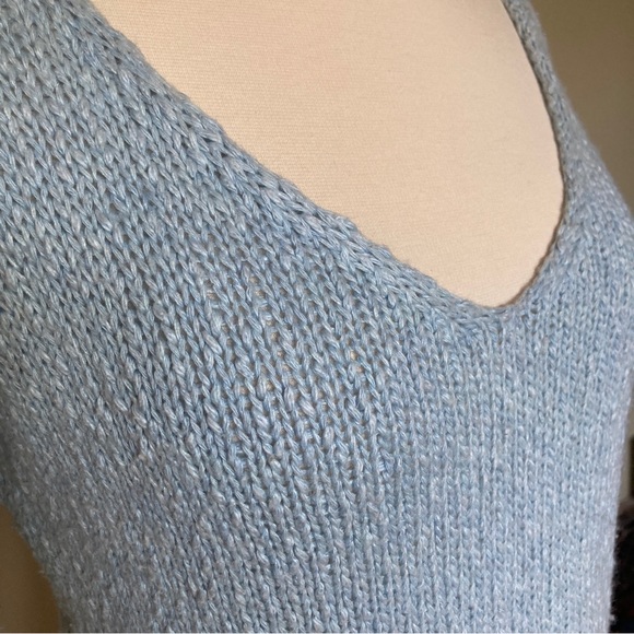 TALULA Aritzia Azurelee Powder Blue Cotton Cashmere Angora Sweater - Picture 5 of 6